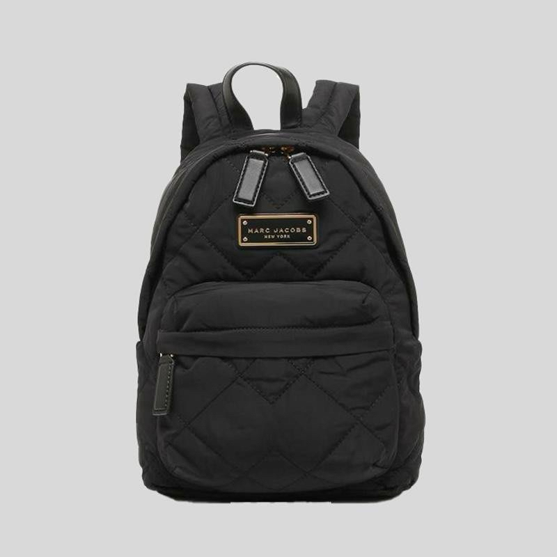 MARC JACOBS Mini Backpack 專櫃款熱情紅-低調黑菱格防水尼龍(迷你)後背包（包在美