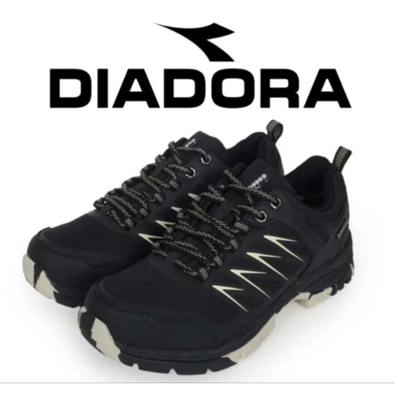 DIADORA 男 寬楦 透氣防潑水 吸震回彈 戶外耐磨止滑越野登山鞋-防潑水 登山 慢跑 反光 黑DA 3308