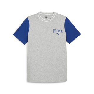 [麥修斯]PUMA 基本系列 Squad 678968 04 短袖上衣 T恤 ESO 瘦子 拼接 歐規 灰藍 男款