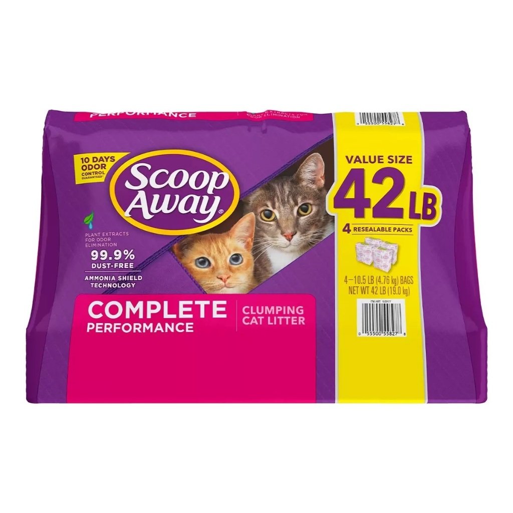 【兩箱賣場】Costco 好市多 Scoop Away 超凝結貓砂 紫包 貓砂 4.76公斤 X 4入