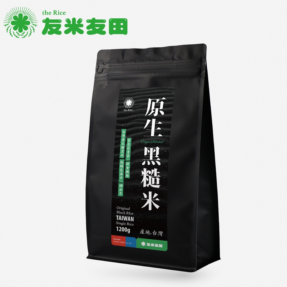 【友米友田】原生黑糙米x3 健康低GI/口感清爽/原型食物/香氣濃郁(1.2kg)