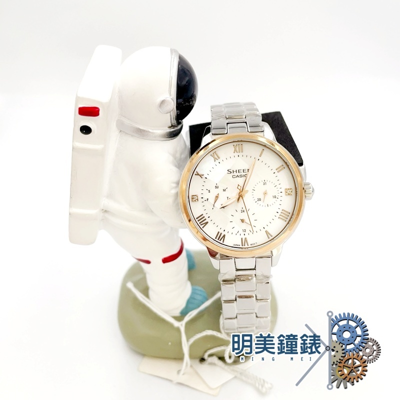 CASIO卡西歐/SHE-3055SG-7A/Sheen系列/耀眼羅馬時刻優雅風格腕錶/明美鐘錶眼鏡