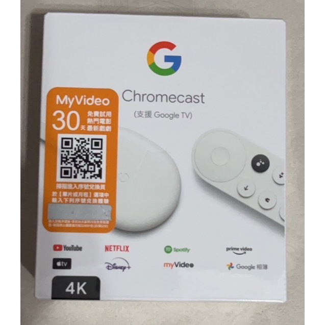 Google Chromecast 第4代 第四代 (4K版本) 支援Google TV