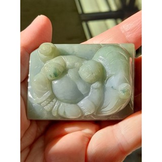 【龍翡翠】4折～飄綠花【彌勒佛線香臺1】線香座/天然緬甸玉翡翠<A貨>玉石