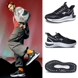 【KangaROOS 美國袋鼠鞋】男 RUN DASH 極光跑鞋 機能跑鞋 輕量透氣 (黑-KM41360)