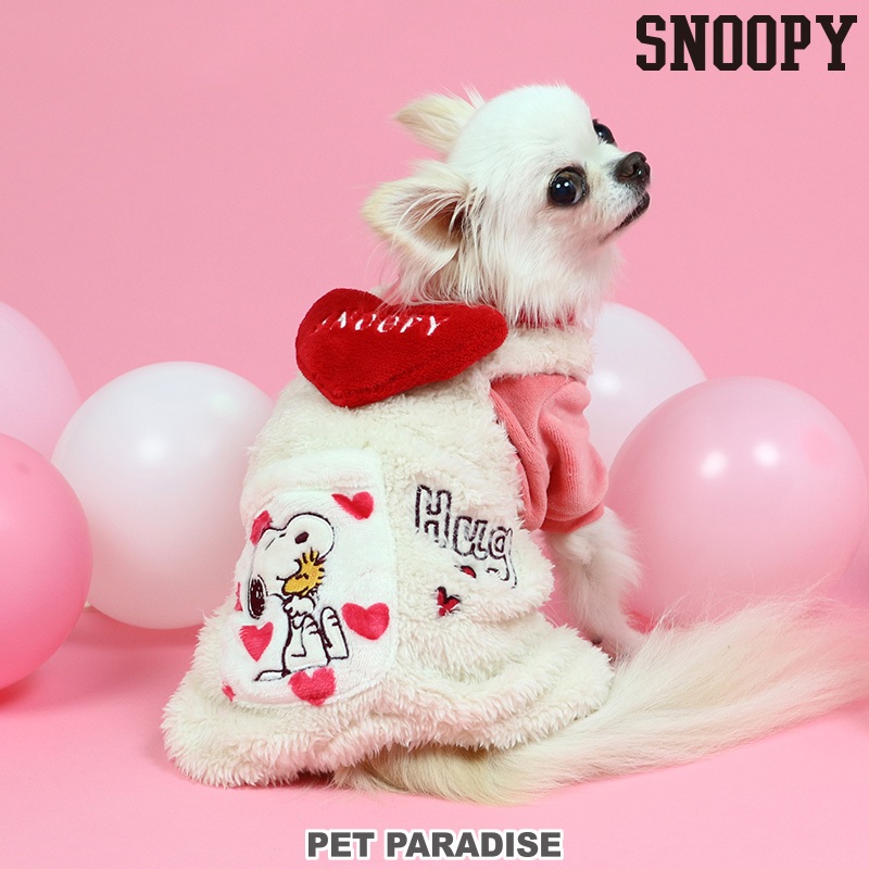 【PET PARADISE】史奴比愛心刷毛吊帶連身褲 (3S/DSS/SS/DS)｜SNOOPY 2023新款 愛心系列