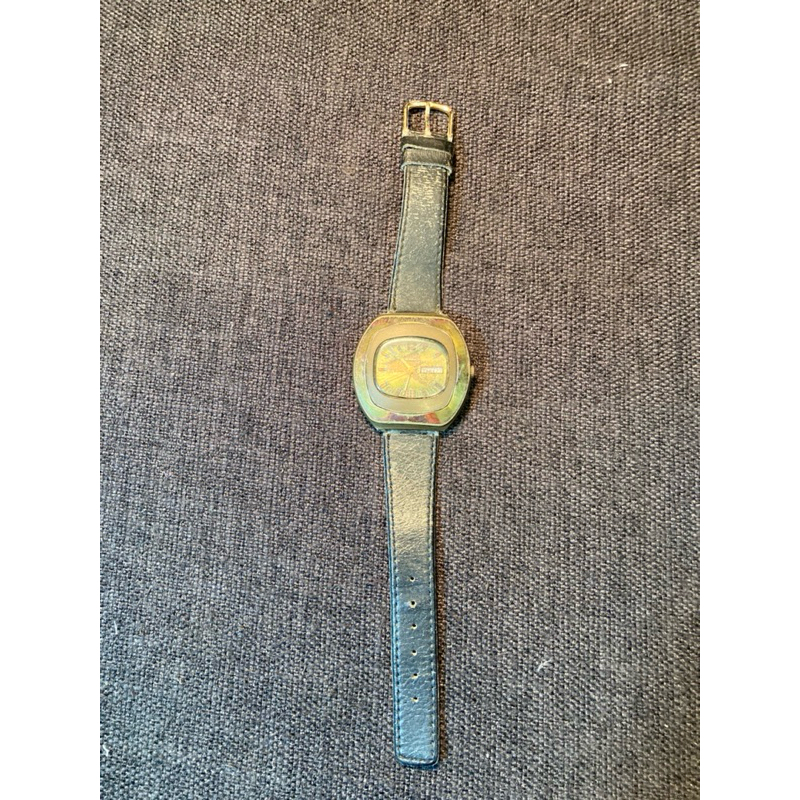 古董 星辰 CITIZEN 機械錶 型號BLG 6501 錶徑41mm 能正常走時 不知是否準時 錶帶老化 表面有裂痕
