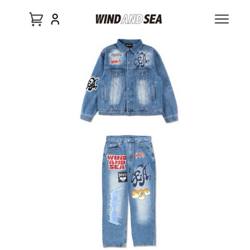 WIND AND SEA 23秋冬新品 BAND DENIM JACKET軍事風工裝 牛仔外套 牛仔褲