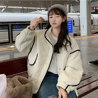 愛依依 冬季外套 棉衣外套 菱格輕薄棉服 麵包服S-L冬季新款寬鬆保暖設計感棉衣外套1F037-66140.