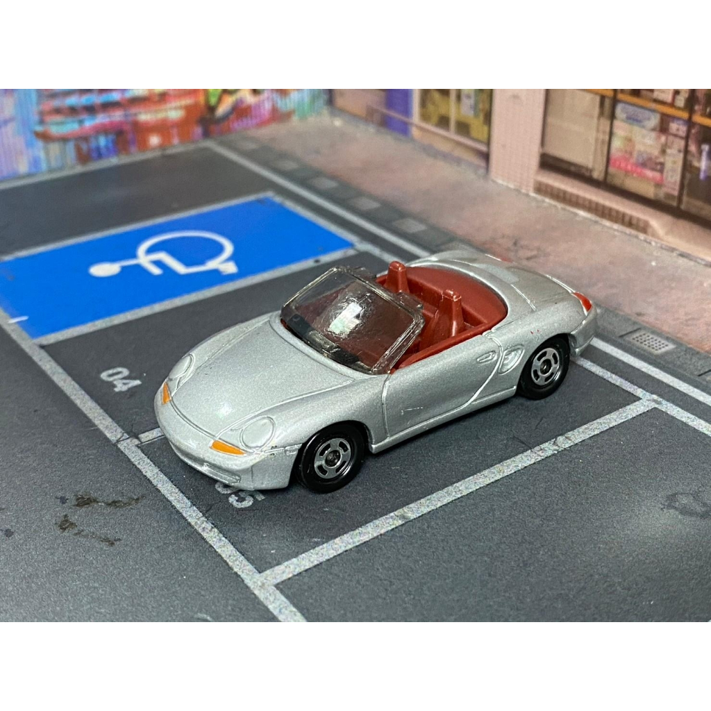 TOMICA-A01-無盒戰損-Porsche Boxster-敞篷銀