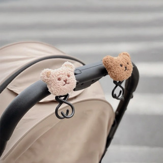 (全館臺灣現貨)🧸韓風Ins可愛小熊造型魔鬼氈推車掛勾/韓國Ins小熊/推車收納/嬰兒推車掛勾/魔鬼氈推車掛勾