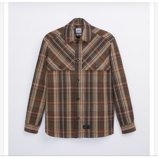 全新原價2980 Zara Gauze Flannel Cotton Blend Plaid 加厚亞麻法蘭絨 格紋襯衫