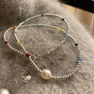 °Yuki's shop• 現貨｜韓系 復古 彩色水晶 珍珠項鍊