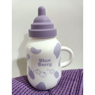 全新現貨/ 紫色 牛奶瓶 奶瓶杯 陶瓷杯 咖啡杯 馬克杯 水杯 350ml
