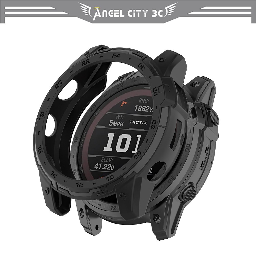 AC【半包保護殼】適用 Garmin Tactix 7 AMOLED Edition 鎧甲錶殼 防摔 邊框 軟殼