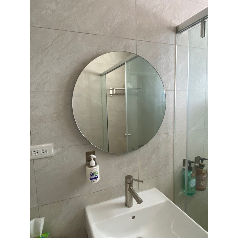 【全新】鏡子/浴室/臥室鏡/無銅清鏡/台灣製造品質優良/直徑50cm（含運）