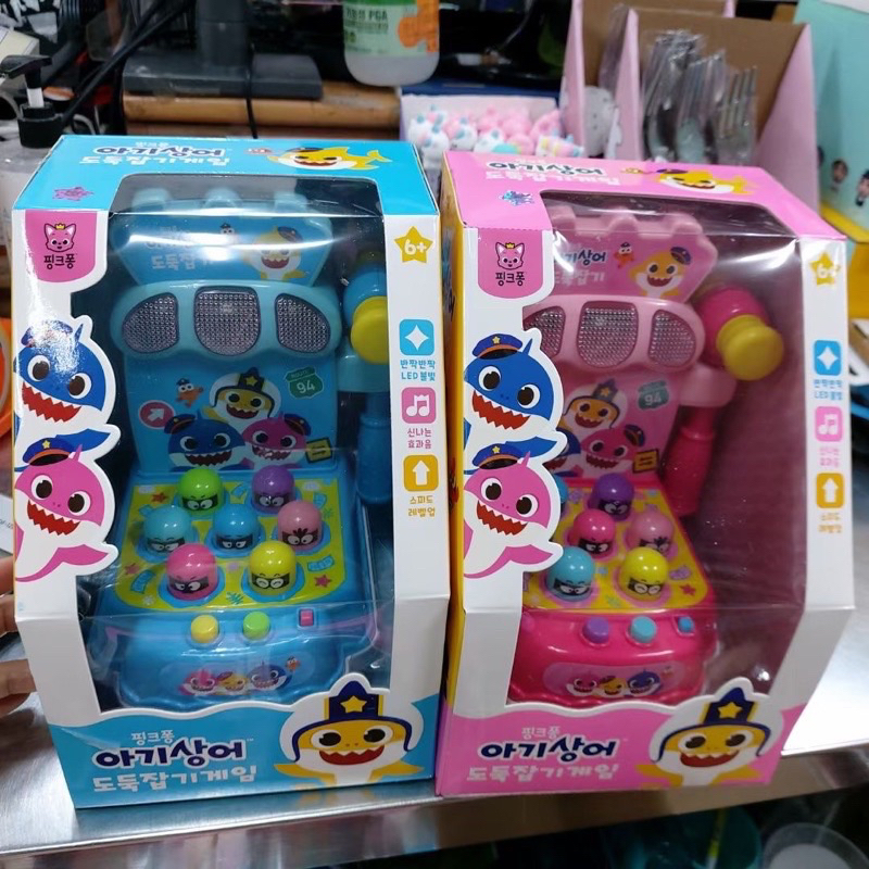 韓國代購pinkfong baby shark 鯊魚寶寶 音樂聲光打地鼠遊戲機 益智敲打玩具