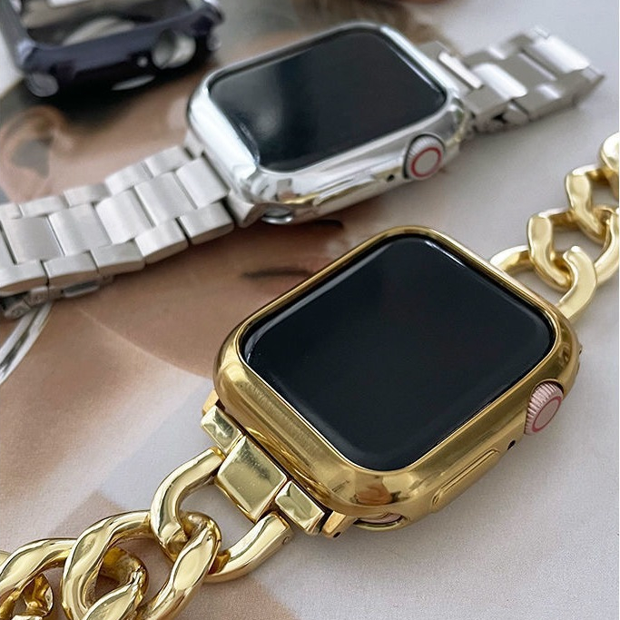 半包式TPU蘋果手錶保護殼 Apple Watch 45 44 41 40 49 mm矽膠軟殼 錶殼 9代 8代 電鍍錶
