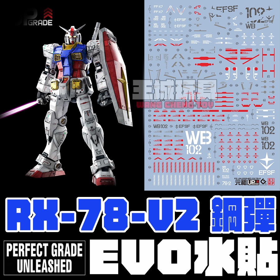 【大頭宅】EVO水貼 PGU RX-78 鋼彈 UP版 專用水貼 螢光 EP20