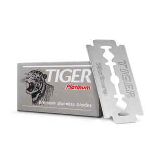 Tiger 捷克之虎 不鏽鋼雙面刮鬍刀片（5片/通用復古雙面手動安全刮鬍刀 傳統老式雙刃刀架 不銹鋼刮鬍刀剃刀刮刀剃刀片