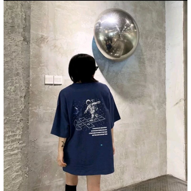 🇰🇷韓系🇰🇷宇宙人太空跳格子中長版短袖T恤
