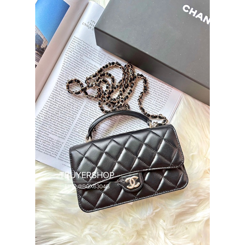 [Tbuyershop] 台灣現貨🍀 Chanel 手柄 黑金 手機包mini woc