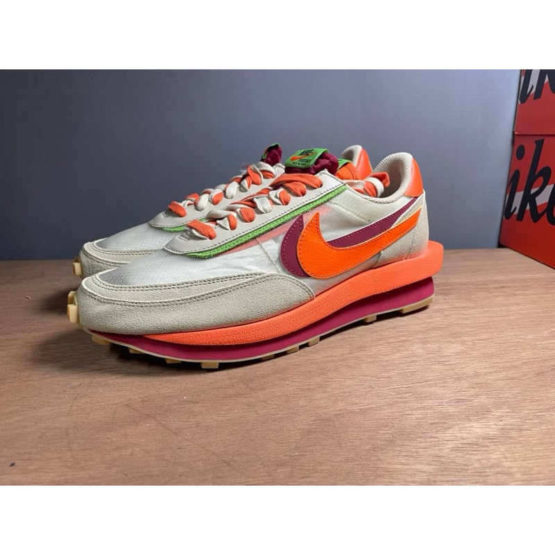 附驗貨證明  us10現貨 Clot x Sacai x Nike LDWaffle ORANGE DH1347-100