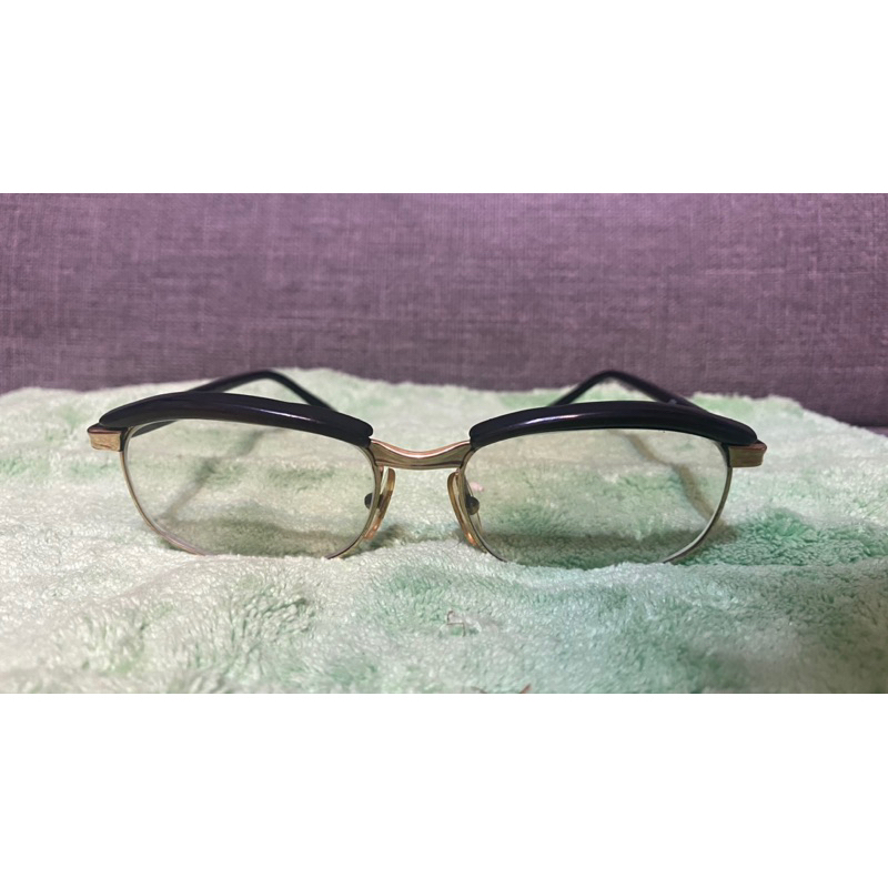早期摩登時代 美好時光 vintage 法國製 Morel 14K金 包金 古著眼鏡