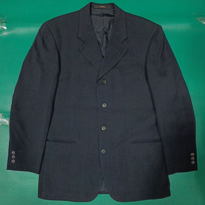 英國 DAKS 台灣製 高級蠶絲 毛料 秋冬季 沈穩 質感 有型 西裝外套 歐洲48號 L號