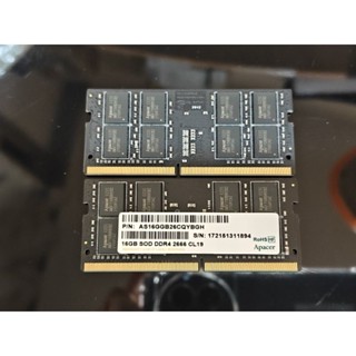 [9.9成新]筆電記憶體，宇瞻Apacer DDR4-2666，16GB，雙面顆粒，特價出清