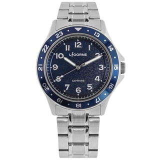 LICORNE 力抗 / 數字刻度 藍寶石水晶玻璃 夜光指針 不鏽鋼手錶 藍色 / LT161MWNA-N / 42mm