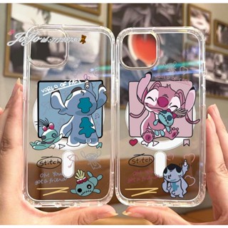 史迪奇Magsafe磁吸iphone 11 12 13 14 15 16 pro max 手機殼 防摔 情侶 透明保護殼