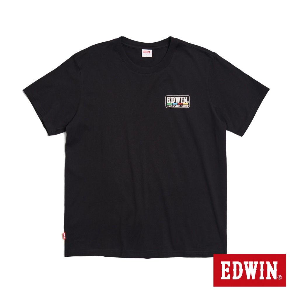 EDWIN 復古光譜印花短袖T恤(黑色)-男款