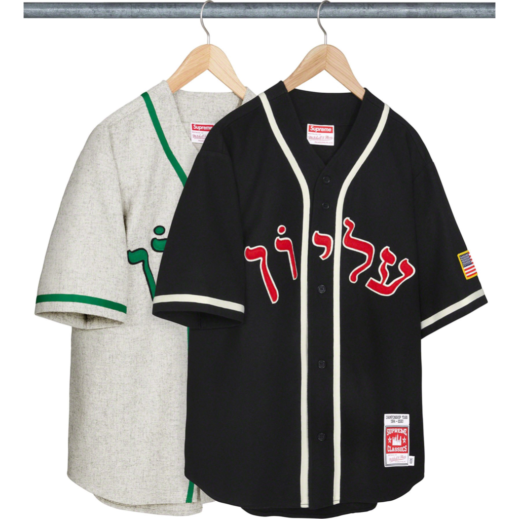 Supreme X Mitchell &amp; Ness 2023 F/W 秋冬 Baseball Jersey 棒球衫