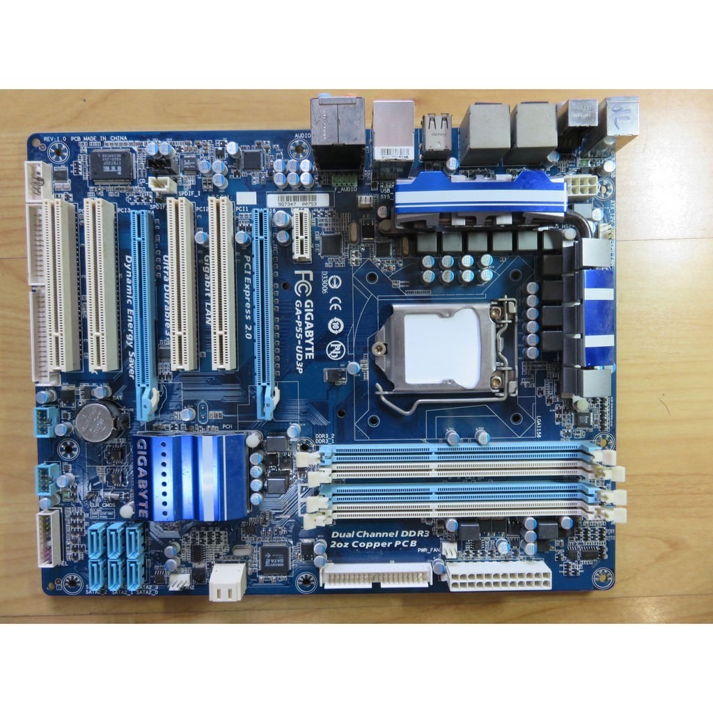 A.1156主機板-技嘉GA-P55-UD3P DDR3雙通道 全固態 i7 i5 i3 8聲道 ALC直購價970