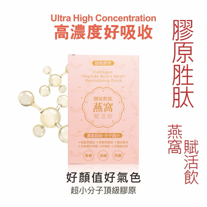 ［分售三瘋957］膠原胜肽燕窩賦活飲 小分子膠原胜肽 滋補調理