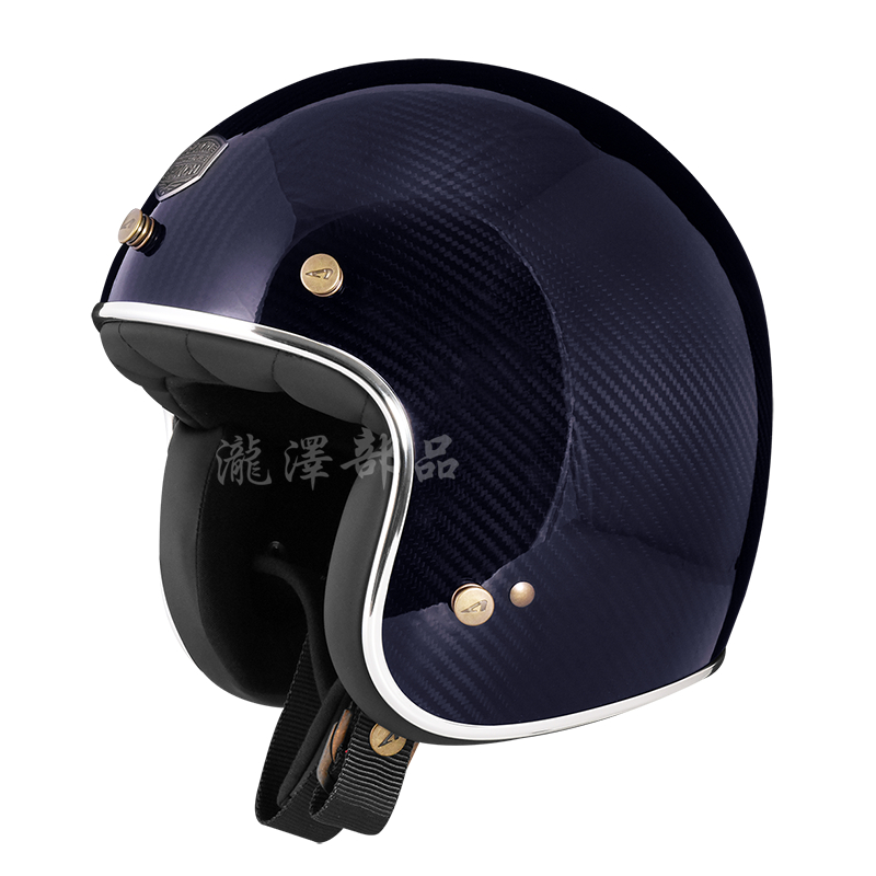瀧澤部品 法國 ASTONE SP6 半罩安全帽 藍色碳纖 輕量 復古帽 美式 素色 內襯可拆 碳纖維 通勤