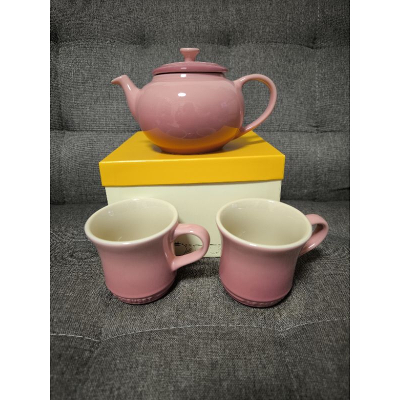 Le creuset 茶具組（一壺2杯）薔薇粉