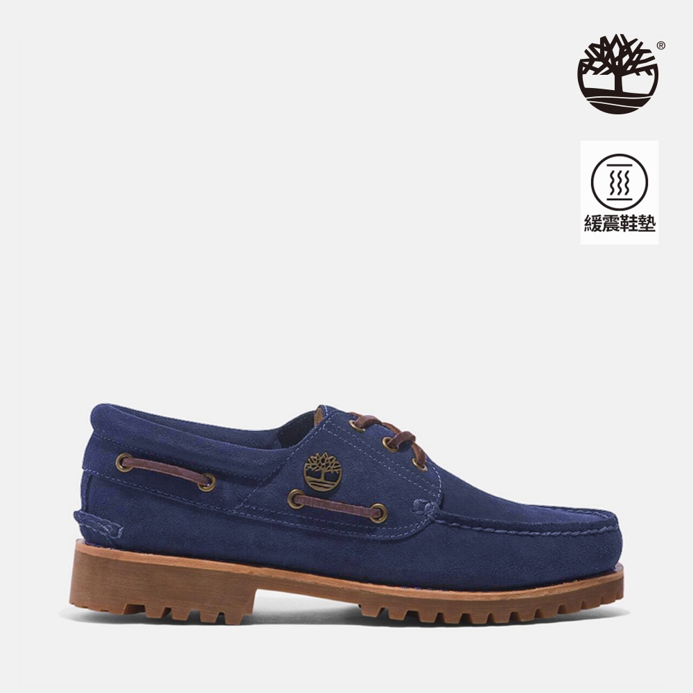 Timberland 男款深藍色三孔手工縫製帆船鞋|A683WEP3