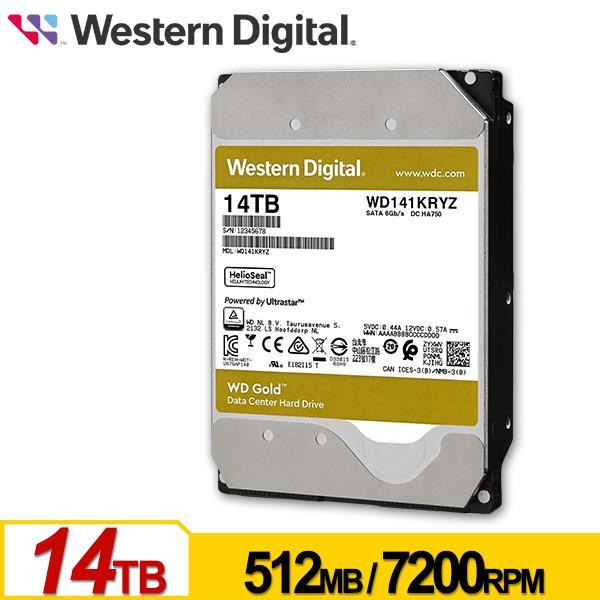 WD 金標 14TB 3.5吋 SATA 企業級硬碟 WD142KRYZ