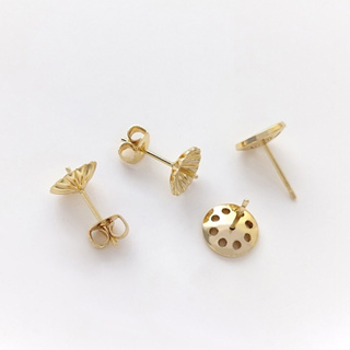 宏雲Hongyun-Ala---保色14K包金蓮蓬頭網盤耳釘diy花形半孔珍珠托耳針手工耳飾品材料