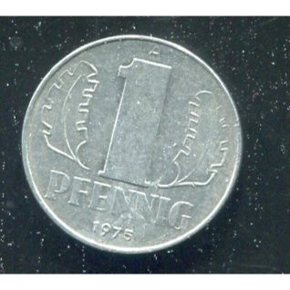 【硬幣】Germany D.R. (東德), 1 Pf. , K8.1 , 1975A #208298 , 95新AU+