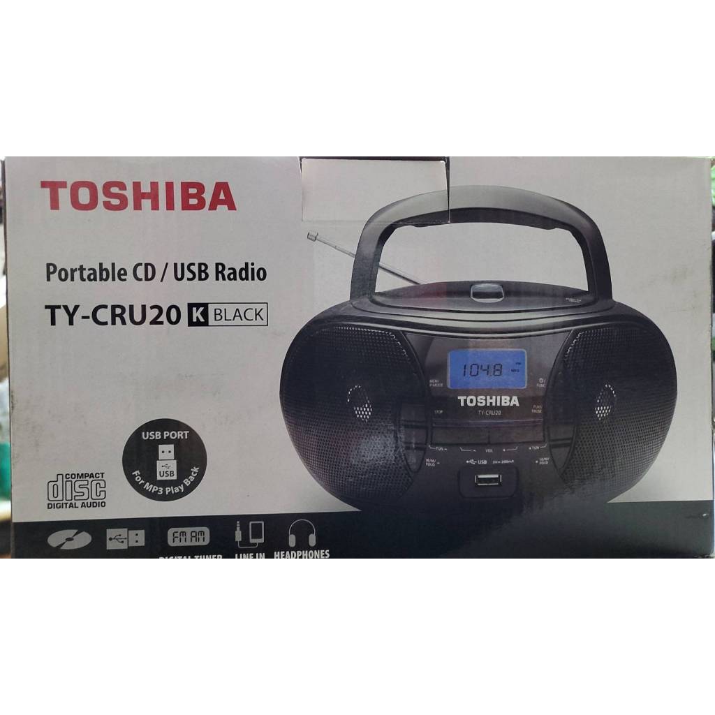 TOSHIBA 東芝 USB / CD手提收音機 TY-CRU20 黑色