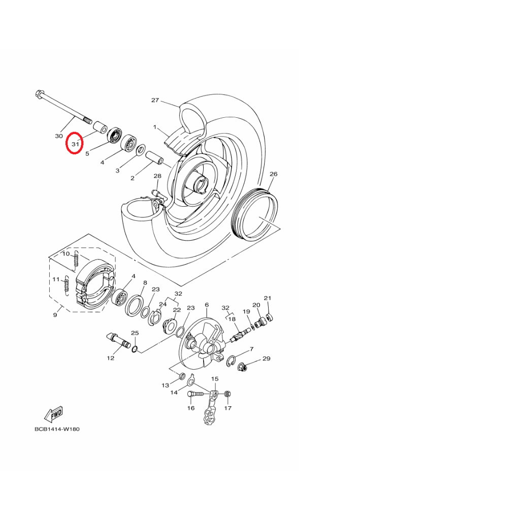 YAMAHA 原廠 RS NEO LIMI 125 JOG125 Vinoora 軸環 料號：90387-10845