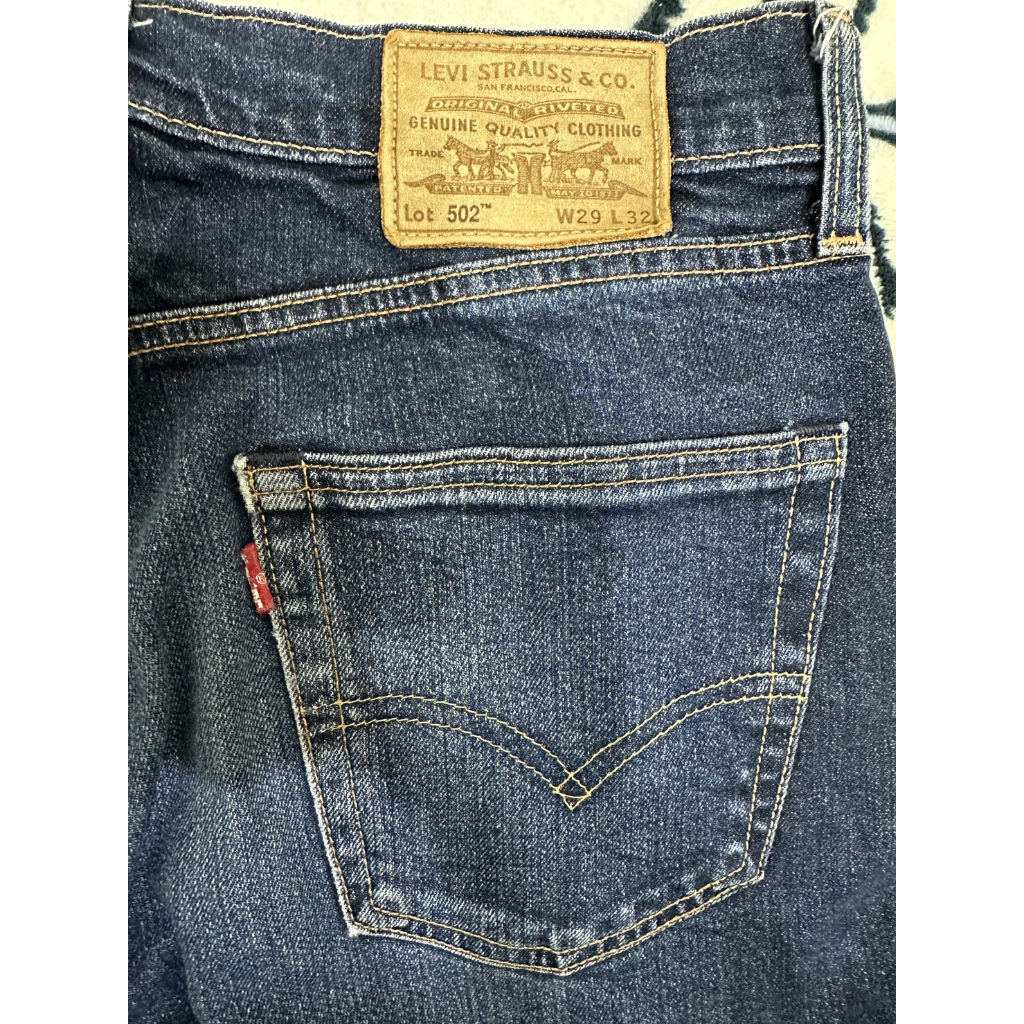 近全新正品Levis 502(W29)女款藍系仿舊刷紋彈性牛仔褲