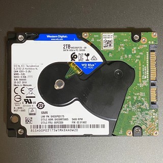 WD 威騰 2TB 2.5吋 128MB 5400轉7mm SATAIII 藍標硬碟(WD20SPZX)