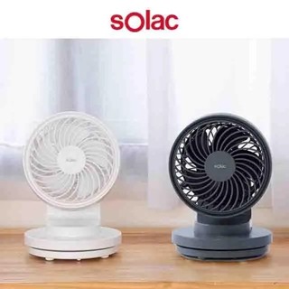 「SOLAC」6吋DC行動風扇 SFA-F01 充電式風扇 USB 白 灰 車用 露營 DC風扇 小風扇 無線風扇