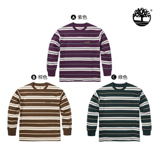 Timberland 中性款簡約舒適條紋長袖T恤(多款任選)