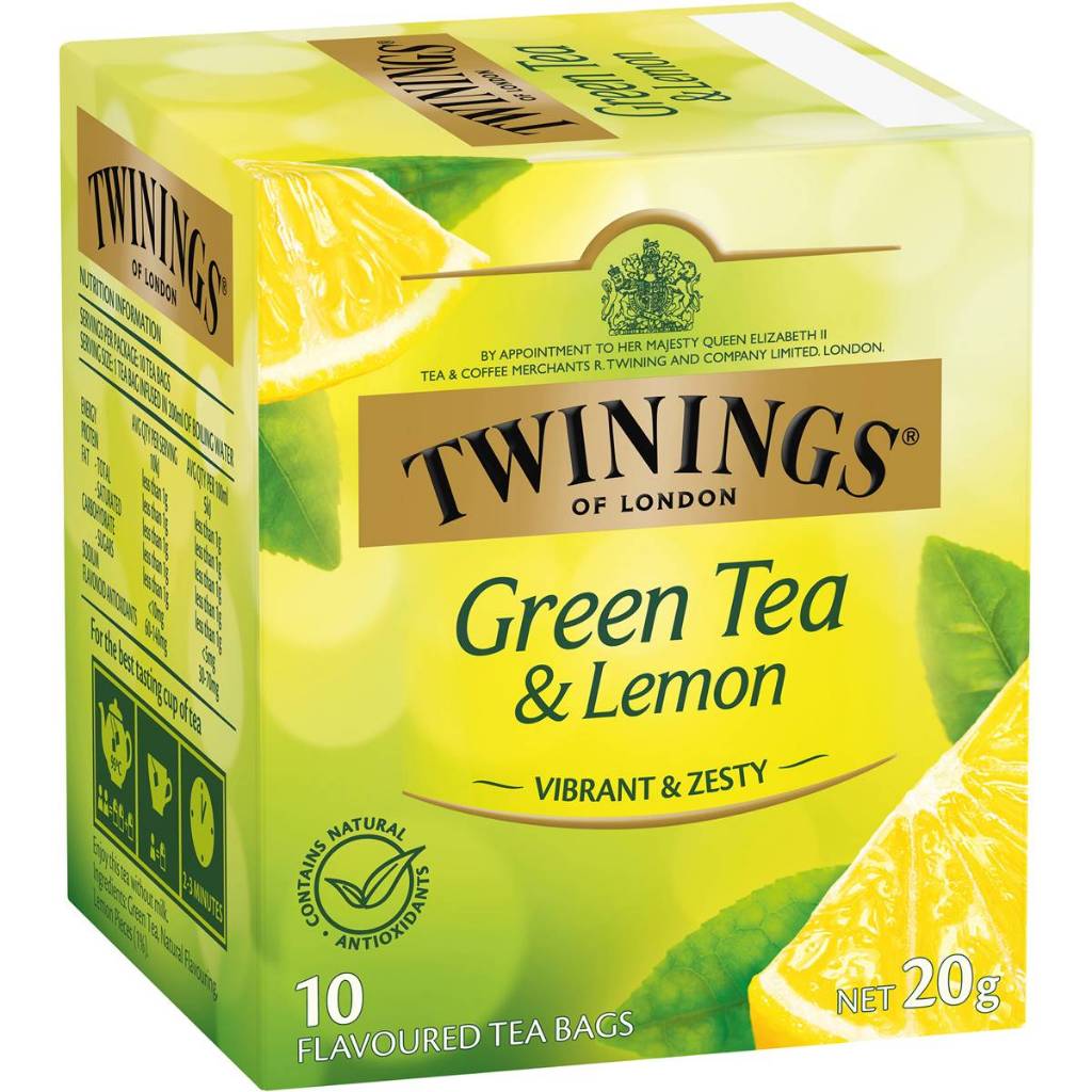 【澳洲進口Twinings 唐寧茶】 Green Tea &amp; Lemon Tea 檸檬綠茶 10入 盒裝 冷泡茶 茶包