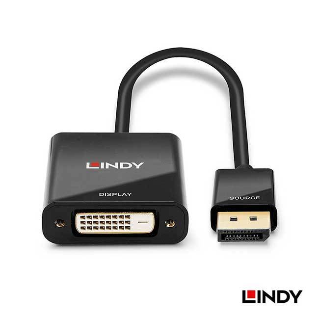【祥昌電子】LINDY 林帝 41734 主動式 DisplayPort 公頭 轉 DVI-D 母頭 4K 轉接器